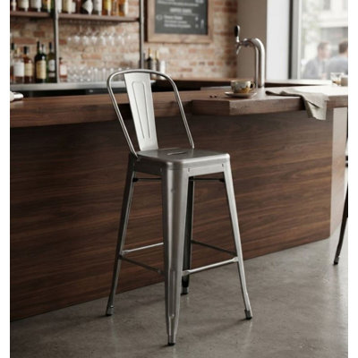 Benson Metal High Back Stool
