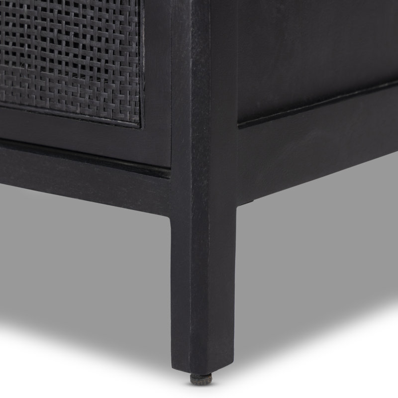 Sydney 6 Drawer Dresser, Black Wash/Black Cane