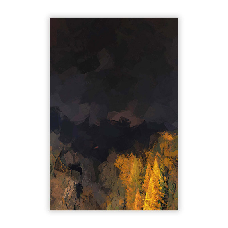 Forest At Night Abstract Art - No Frame Print, 84.1 cm H x 59.4 cm W