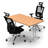 Hadden 2 Person Conference Meeting Table with 2 Chairs Complete Set-46681057