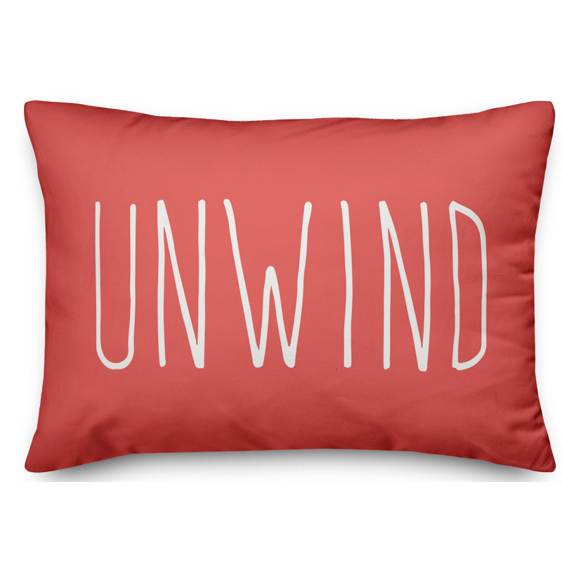 Yes! Textual Outdoor Reversible Throw Pillow, Coral