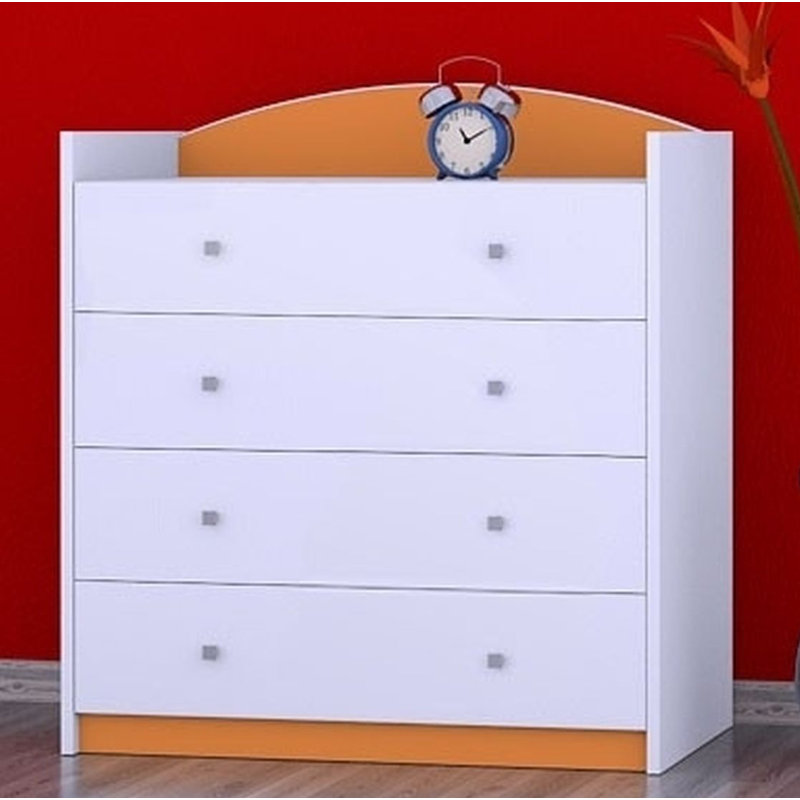 Nicklas 4 Drawer Chest, Orange