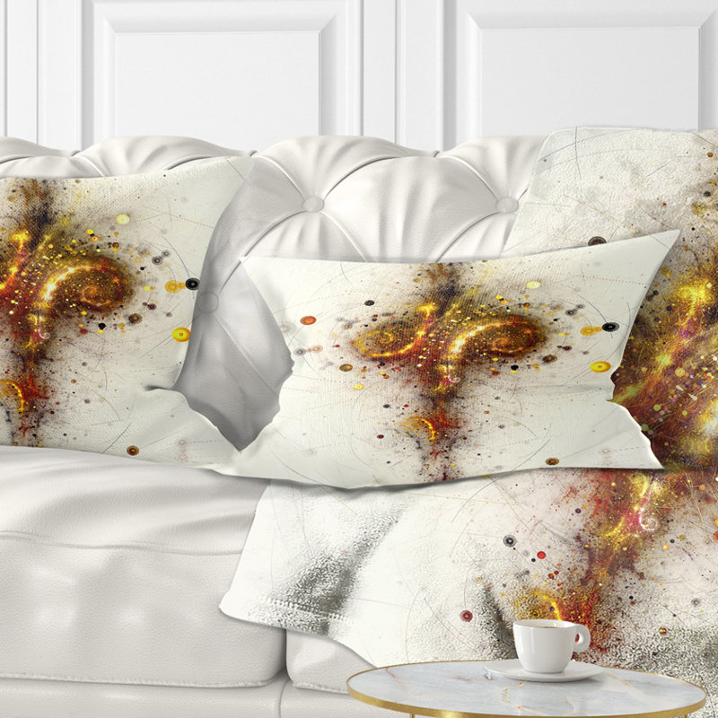 Conception d'art fractal jaune foncé - coussin imprimé abstrait