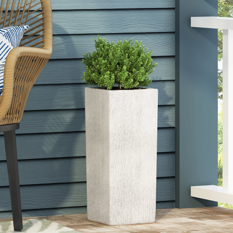 Magnesium Oxide Plant Holder - 8X8x20 In, 9.31 Lbs Antique White, Weather For Flowers, Herbs, Succulents, Vegetables No Assembly Required On Unboxing And Delivery 8"X8"X20" Garden Planter 9.31Lb &