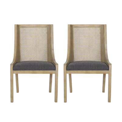 19.25'' H Upholstered Cane Back Side Chair