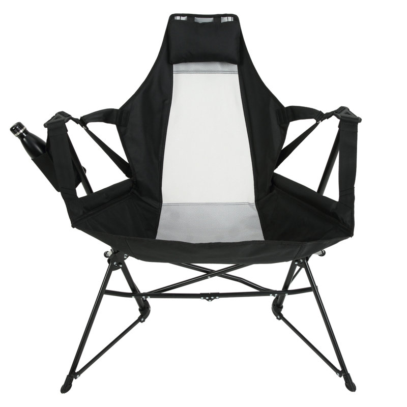 Hammmmock Camping Chair, Folding Portable Rocking Chair, Adjustable Back Swinging Chair With Pillow Cup Holder, Recliner With Carry Bag For Outdoor Travel Lawn Backyard