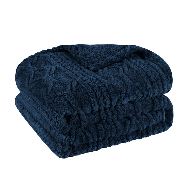 Literie moelleuse Boho, Marine, Jeté XL