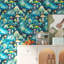 44.5 CM x 9 M Green Blue Leaf Wallpaper Self Adhesive Mushroom Wallpapers Boho Whimsical Forest