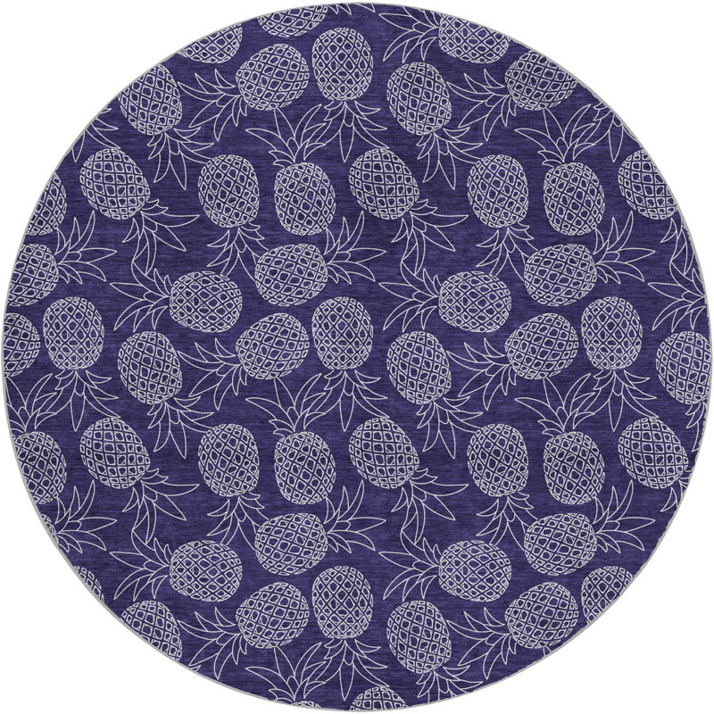 Tapis à poils longs de qualité supérieure lavable à la machine ADS161, Rond 8 pi