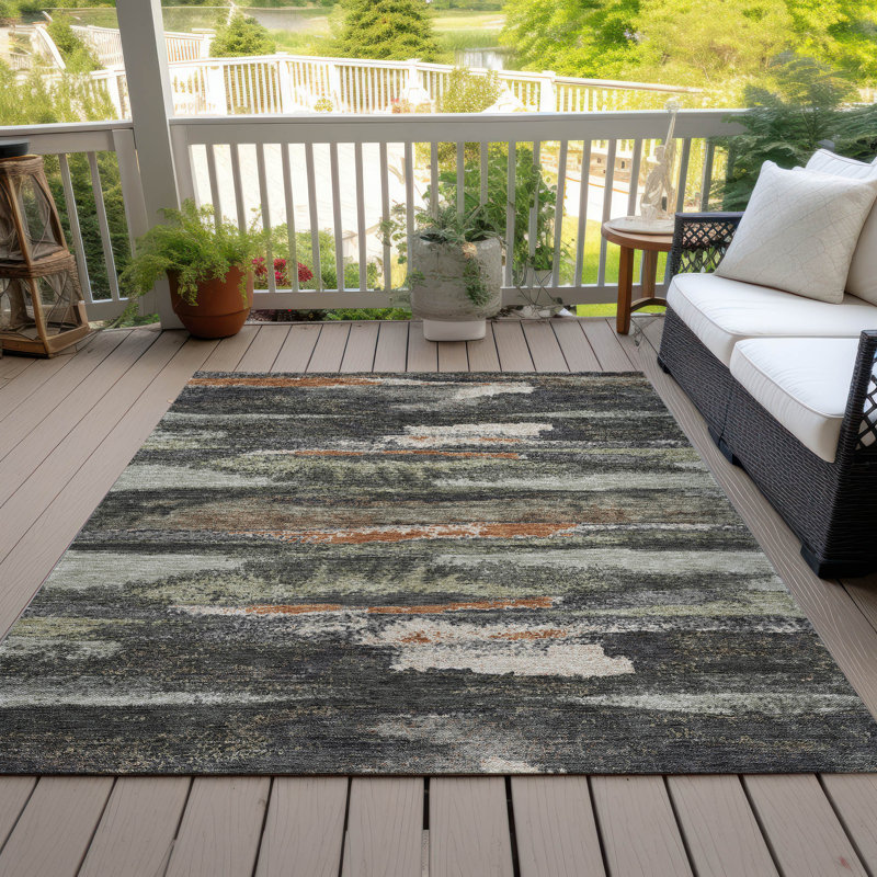 Aleighna Area Rug with Non-Slip Backing, Rectangle 3' x 5'