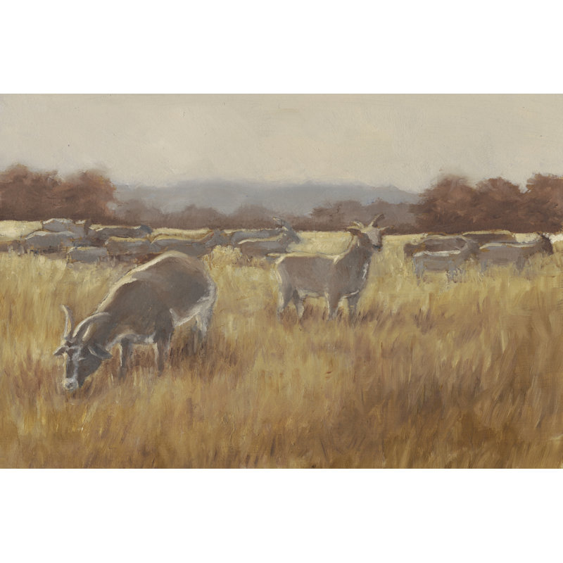 Grazing Goats II by Ethan Harper - Wrapped Canvas Print,  30cm H  x  46cm W  