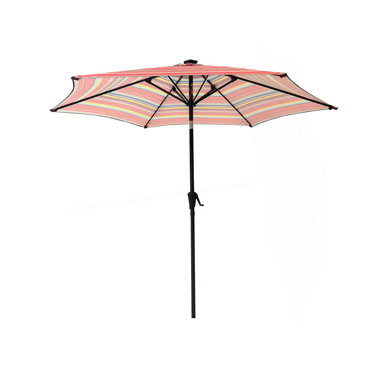 Parasol 9 pi avec motif Light lumière, Red Striped
