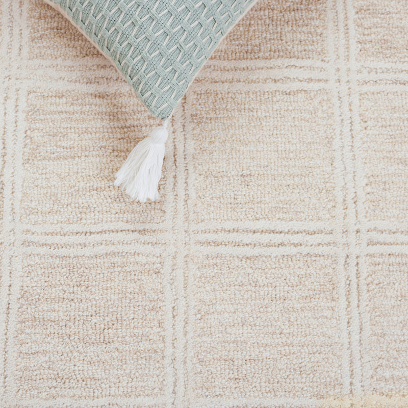 Tapis en laine et en coton touffeté à la main Karnak, Carré 3 pi