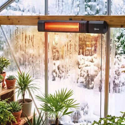 Outsunny 2000 W Electric Infrared Patio Heater, IP65 Garden Heater, Black