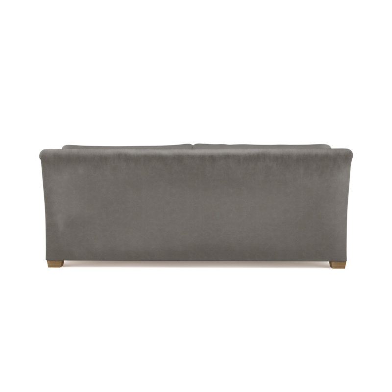 Thompson Rolled Slope-Arm Loveseat, Vintage Leather Pumice, 32" H x 72" W x 41" D, Weathered