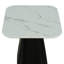Table de bout carrée de style contemporain avec rebords incurvés en faux marbre et finition noire