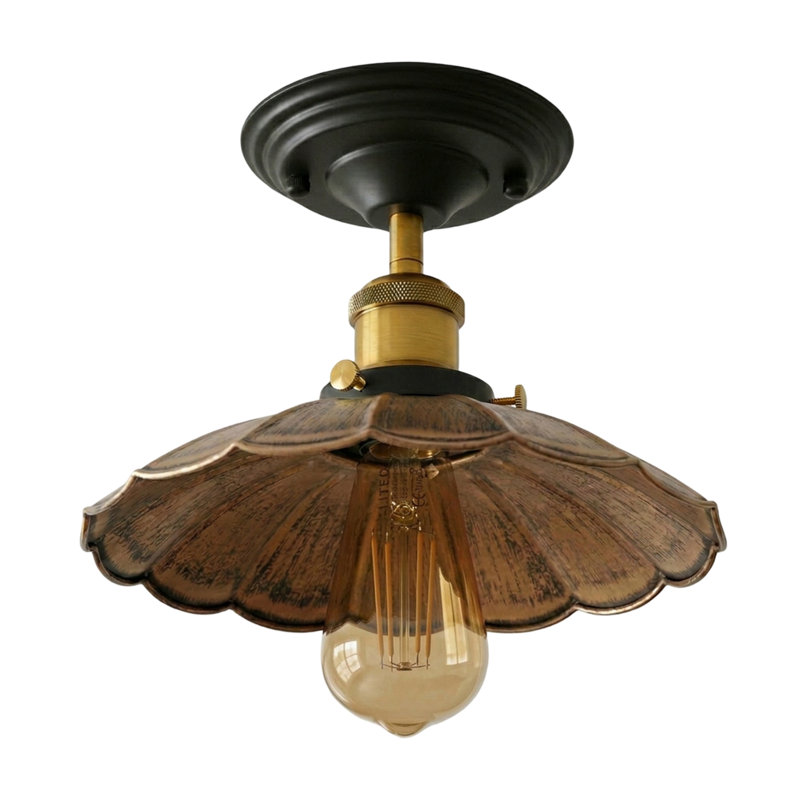 Kurth Semi Flush Mount, Brushed Copper