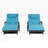 Outdoor Wicker Long Reclining Chair Set of 2 with Cushions-1893226355