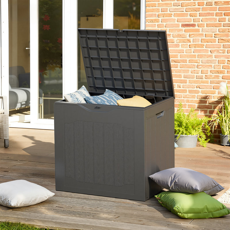 Coffre de terrasse en résine verrouillable 35 gallons Suncrown, Noir