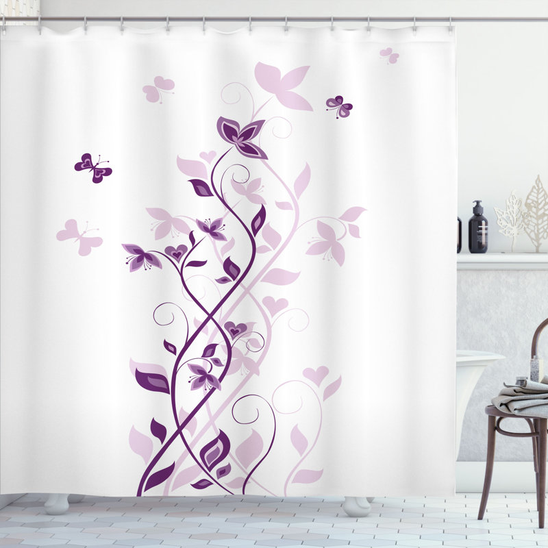 Rideau de douche simple Leslie Tree, H 36 po x l 72 po, Purple Violet 