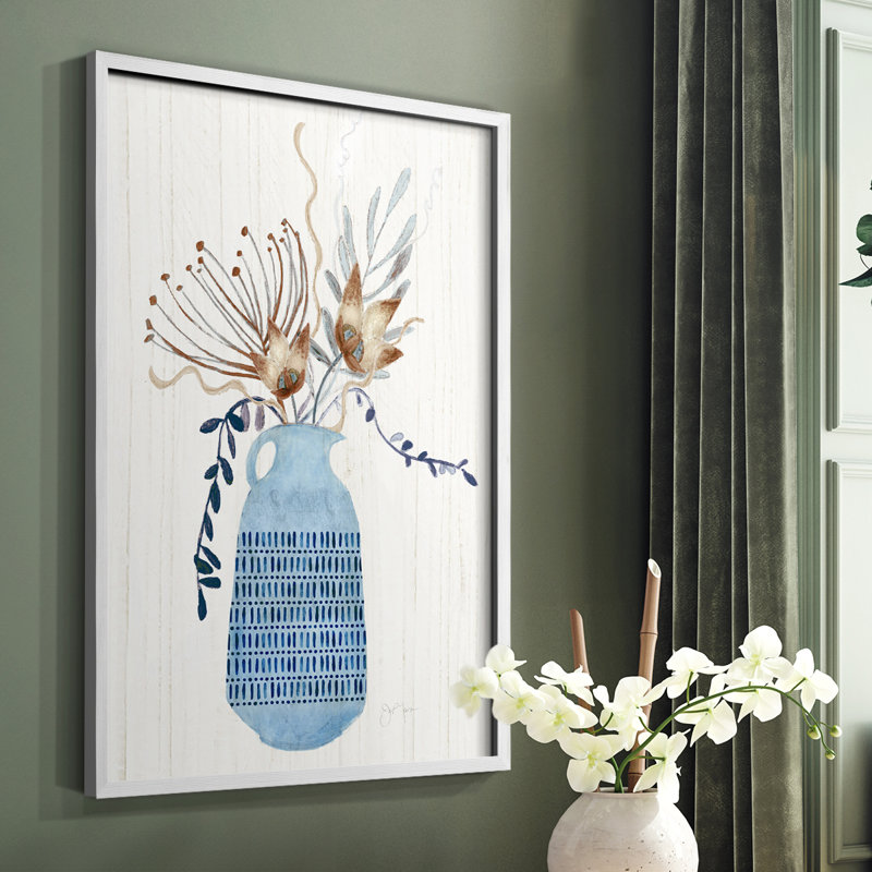 Boho Arrangement I, reproduction encadrée - bois massif, Blanc, H 14 po x l 11 po