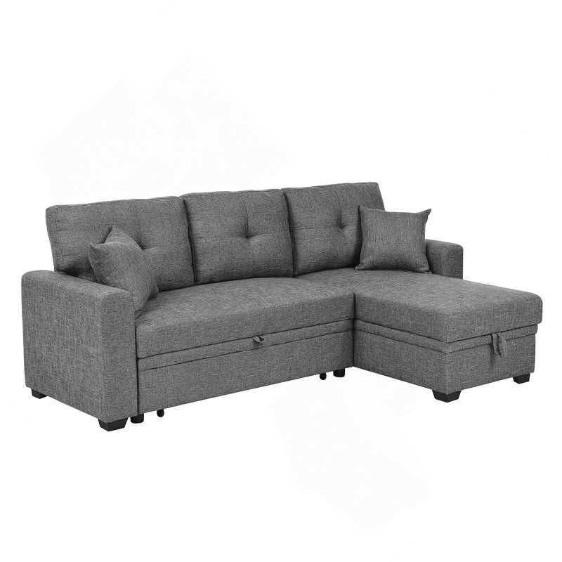 Canapé-lit rembourré, Polyester gris