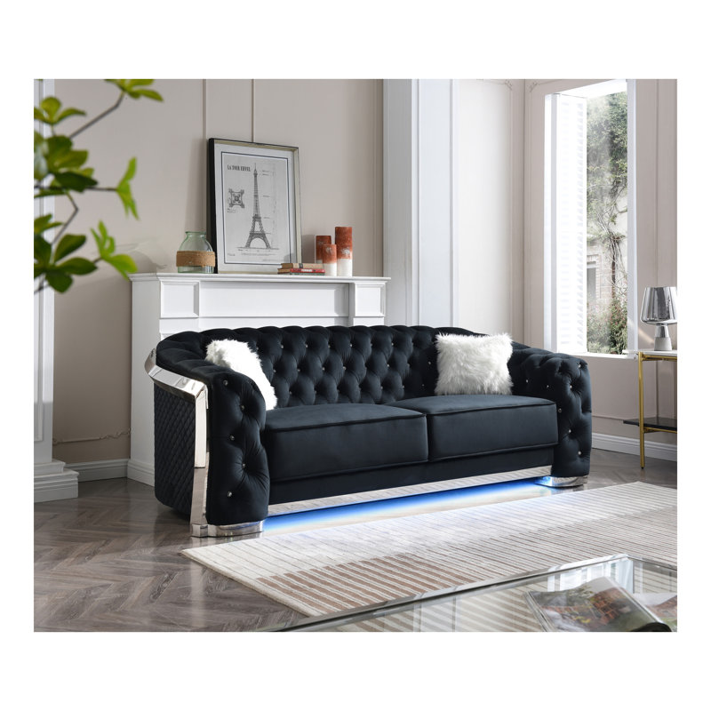 Adjustable Sofa with Ottoman, 2, Black