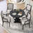 TREXM Retro 5-Piece Dining Set Extendable Round Table And 4 Chairs For Kitchen Dining Room (BLACK OAK)