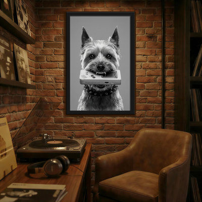Animaux tenant une console de jeu dans la bouche