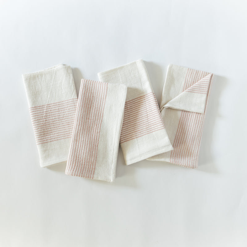 Riviera Cotton Napkins - Set of 4, Pink
