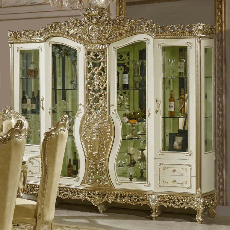 Vaisselier champagne avec portes en verre