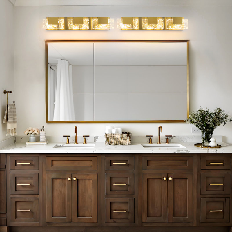 3-Light Modern Bathroom Vanity Light, Gold