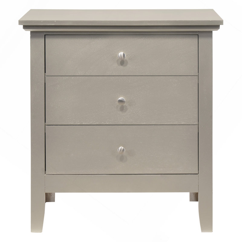 Chic Silver Champagne Nightstand, Champagne