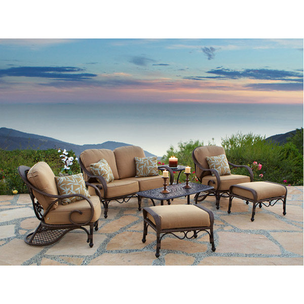 Jared Wicker 4 - Person Patio Conversation Set with Sunbrella® Cushions
