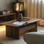 Table basse simple en bois massif de noyer noir