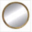 Miroir mural circulaire en bois de manguier de style transitionnel D20x1,5 po-2099849262