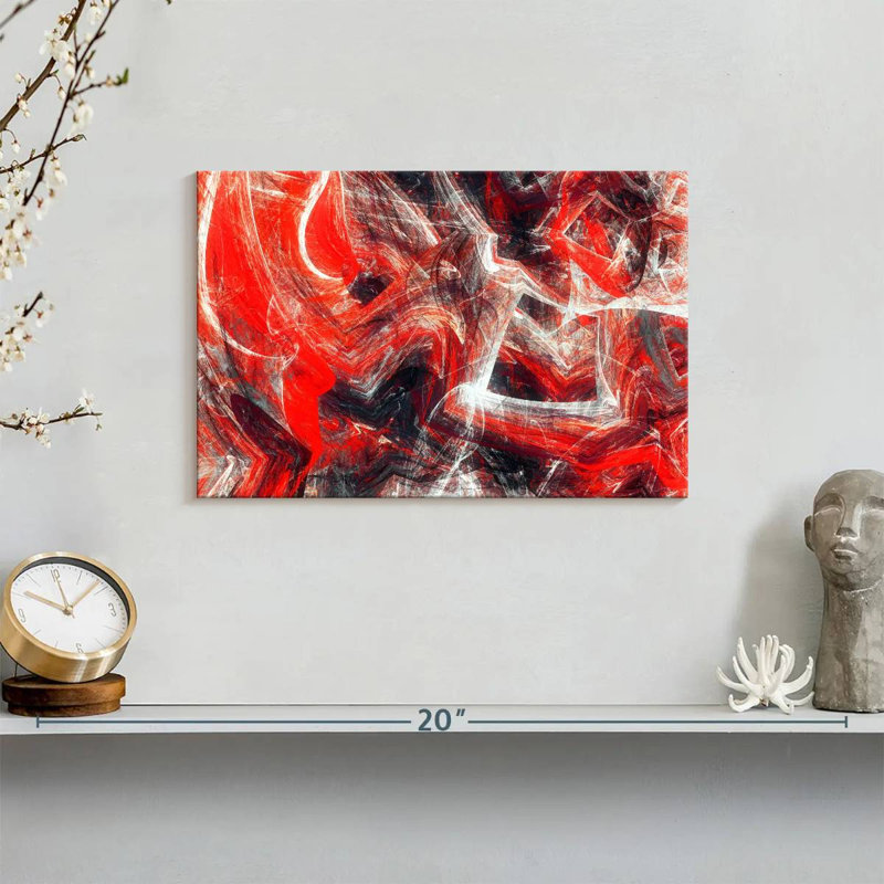 Avery Red Revolt Dynamic Abstract, 8" H x 12" W