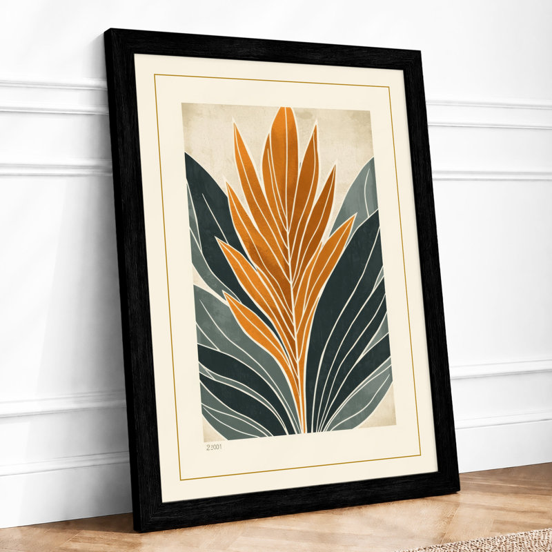 Golden Stem Symmetry Botanical - Print, A1 - 84.1 x 59.4 cm, Black
