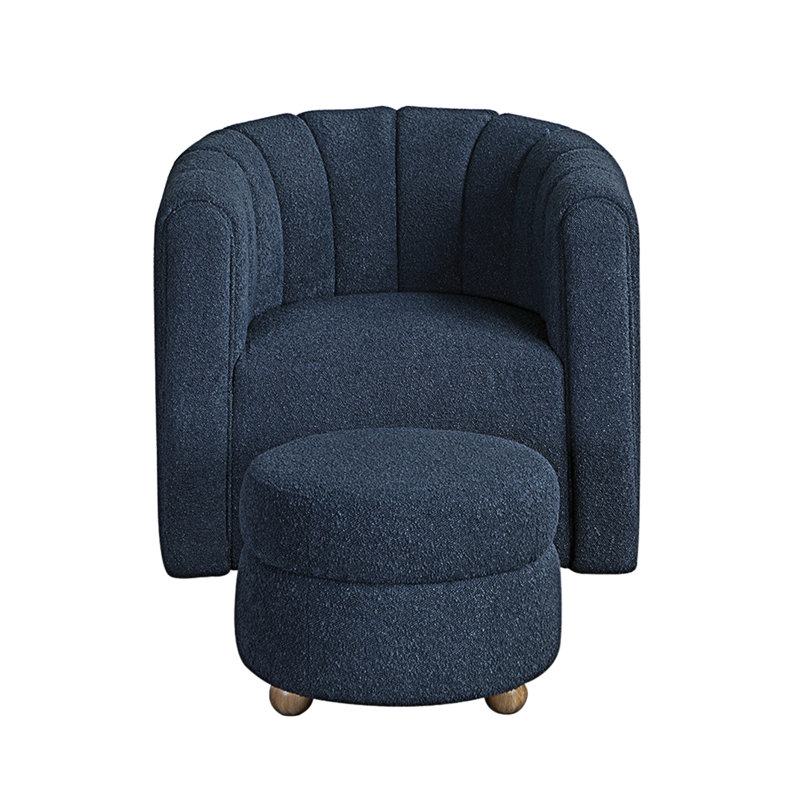Fauteuil pivotant avec repose-pieds Upholstery, Bleu