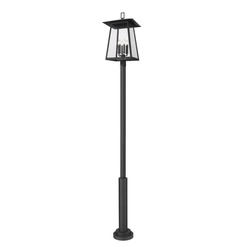 Rainer 6 Light Outdoor Post Mounted Fixture in Black