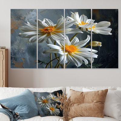 Shelva - marguerite, art mural 4 pièces