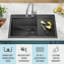Évier de cuisine encastré en acier inoxydable noir Delta Rivet ™-81984627