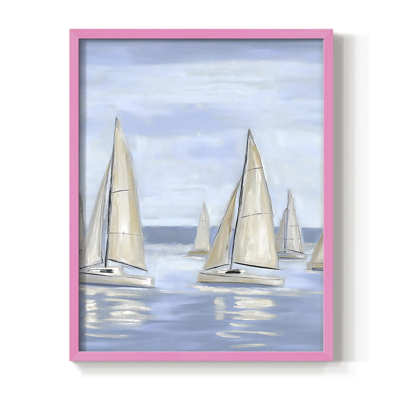 NAUTICAL Series V, reproduction encadrée - bois massif, Rose, H 11 po x l 9 po