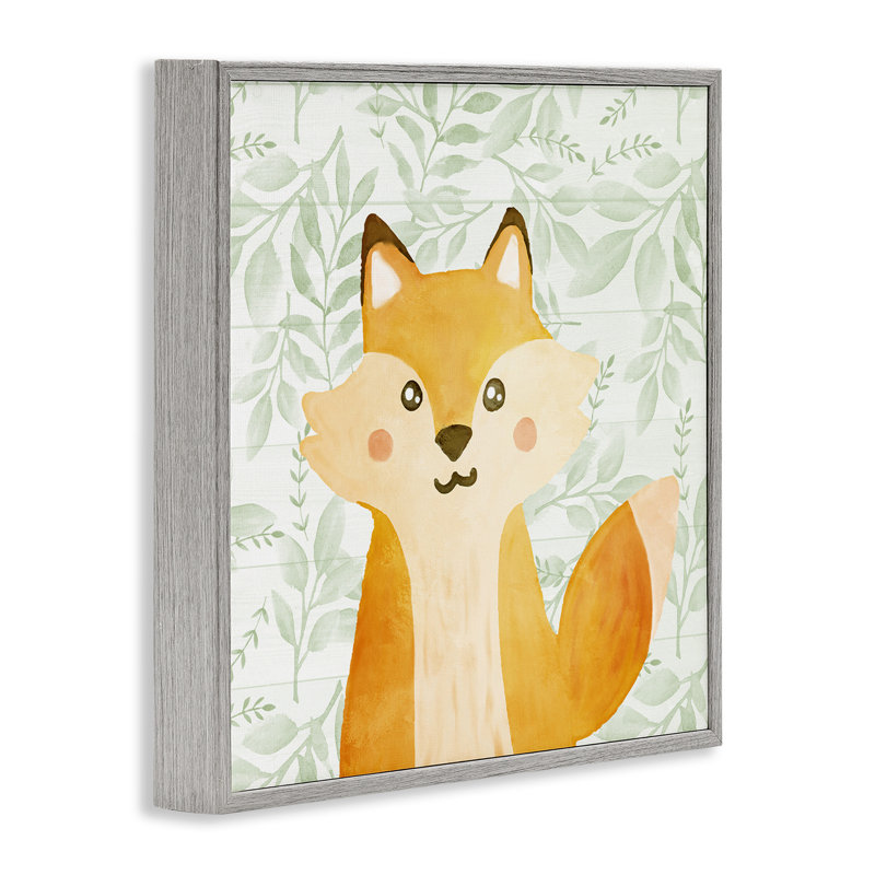 «Whimsical Fox on Florals», estampe numérique, design par Kim Allen, Estampe numérique Farmhouse, H 12 po x l 12 po