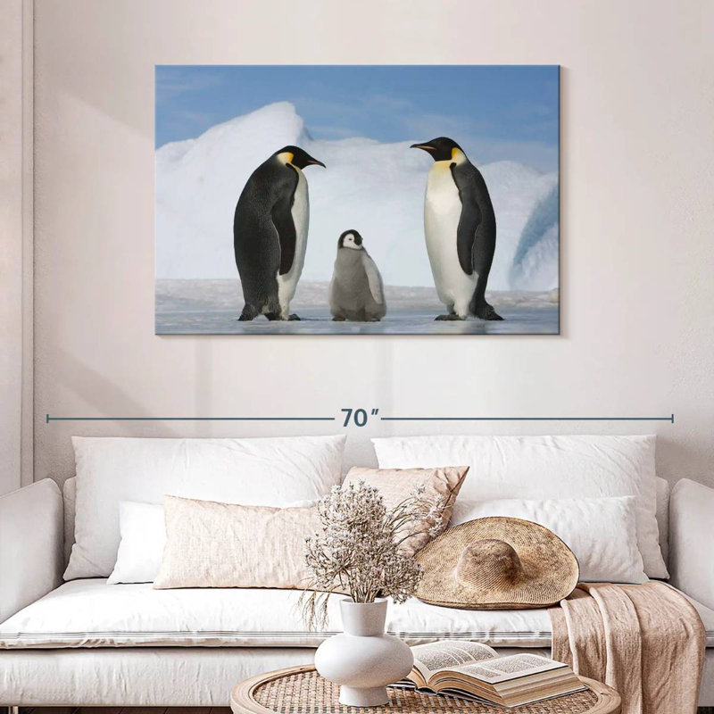 Famille de pingouins Brampt, H 30 po x l 45 po