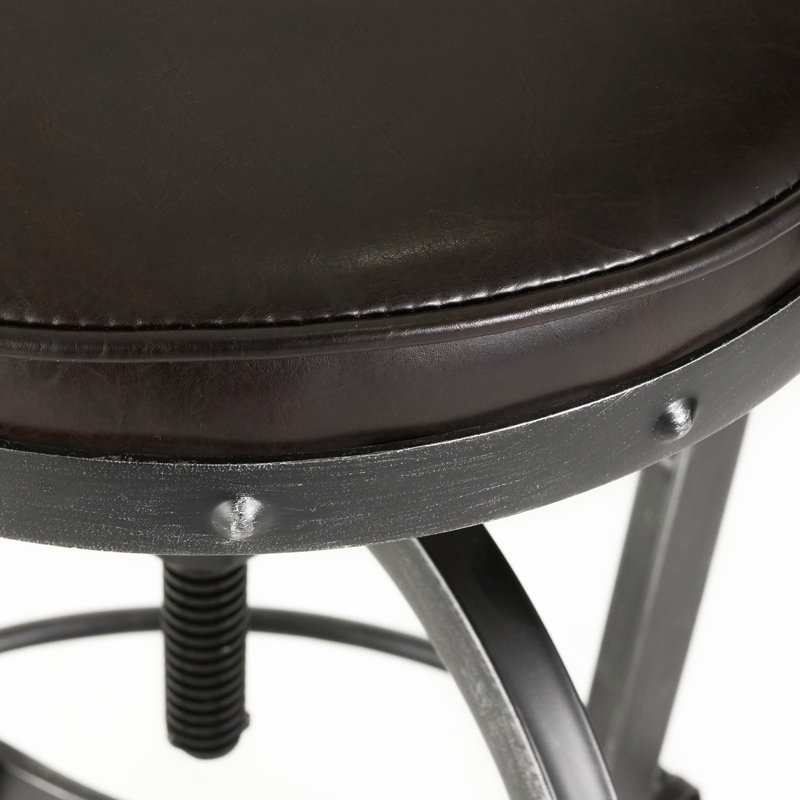 Tabouret de bar à hauteur réglable, Noir / brun