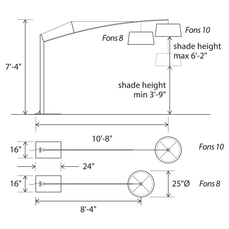Fons Task Floor Lamp, 10'