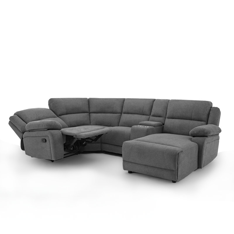 Calvan 4 Seater Reclining Corner Sofa , Dark Grey