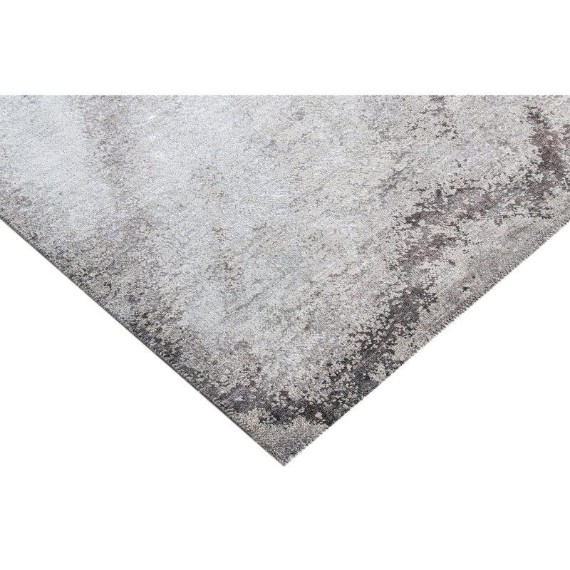 Handmade Silk and Wool Area Rug, Rectangle 5' x 8'