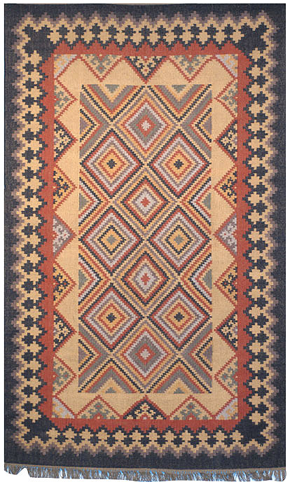 Tapis tissé à la main Kilim, Rectangle 9 pi x 12 pi